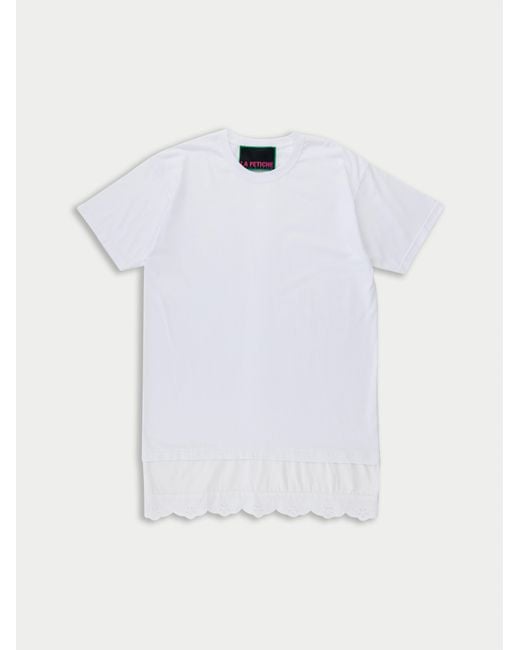 La Fetiche White Flora T-Shirt Dress