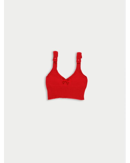 La Fetiche Red Josephine Knitted Bralette
