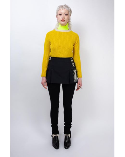 La Fetiche Yellow Pierre Cable Knit Shetland Sweater