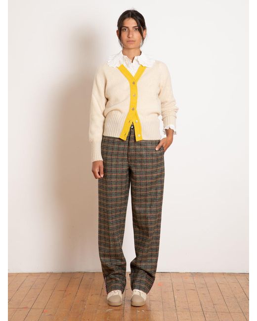 La Fetiche Multicolor Jordan Contrast V-Neck Cardigan