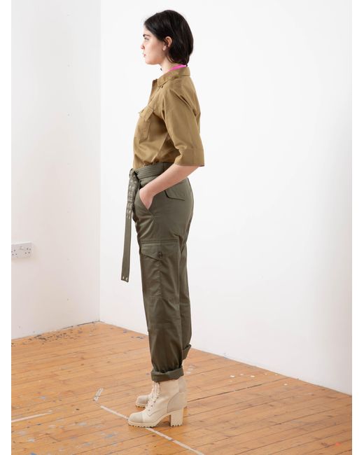 La Fetiche Green Emmanuelle Cotton Utility Trousers