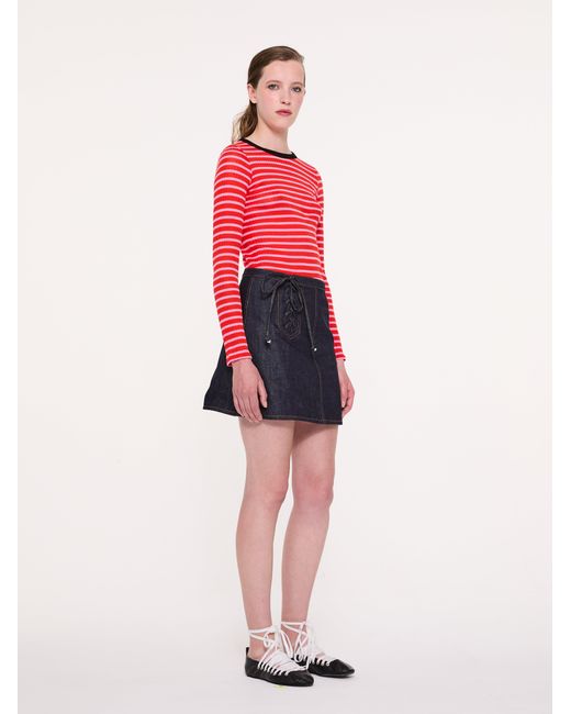 La Fetiche Red Jackie Raye Striped Top