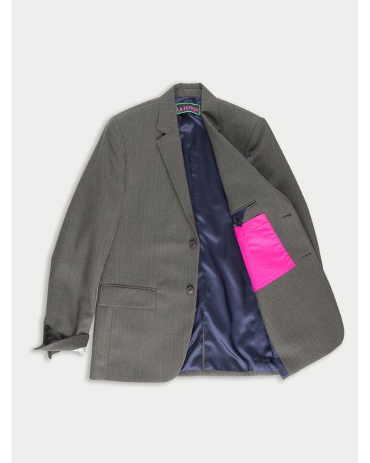 La Fetiche Gray Lotte Tailored Suit Jacket