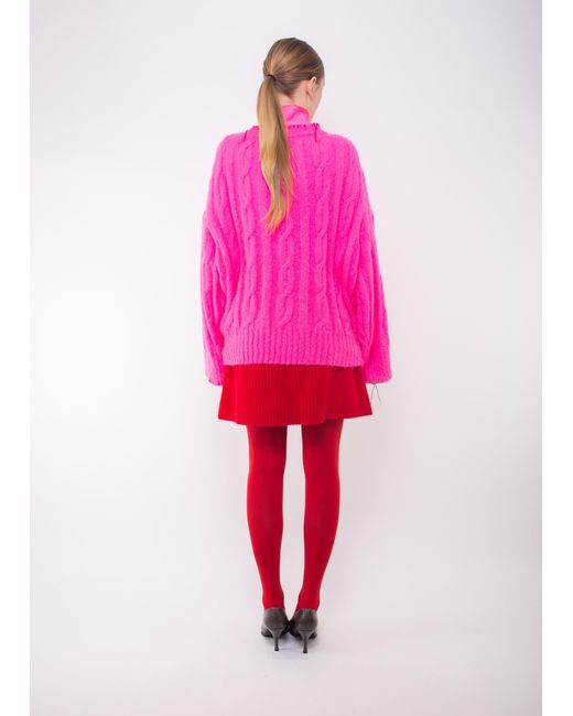 La Fetiche Pink Aurora Cable Sweater