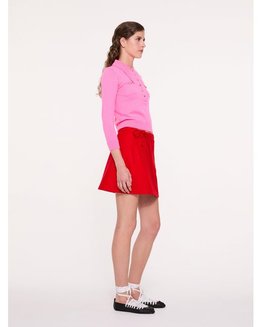 La Fetiche Pink Sammy Fine Weight Polo Top