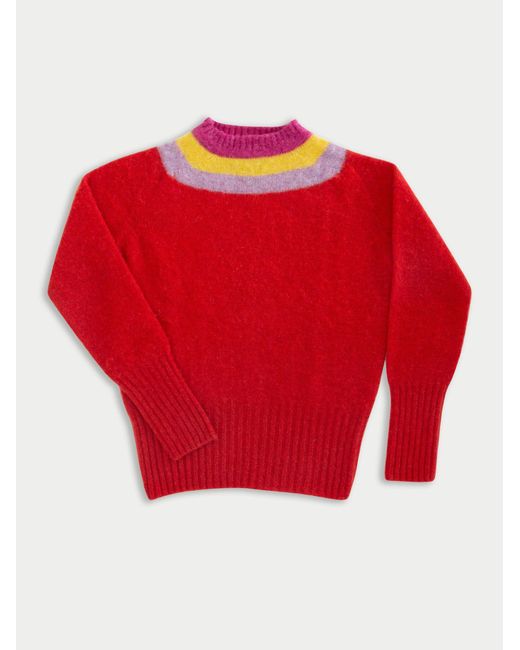 Women's Red Sophie Brushed Crew Neck Jumper