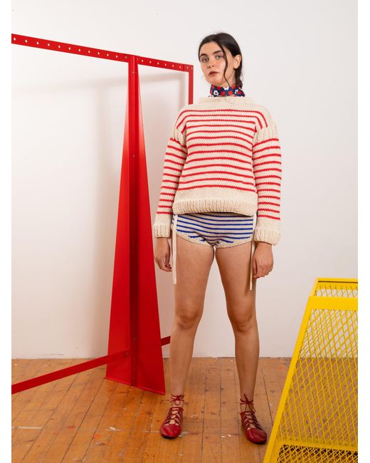 La Fetiche Red Cindy Traditional Handknitted Sailor Sweater