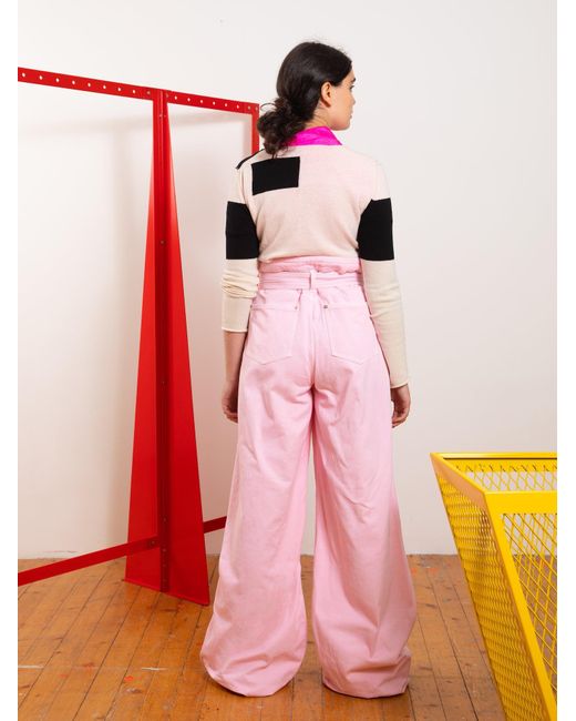 La Fetiche Pink Keith Overdyed Cotton Utility Trousers