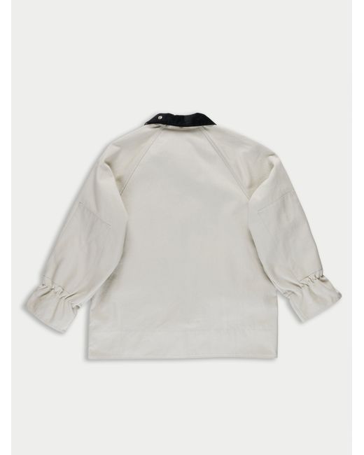La Fetiche White Rene Bonded Cotton Utility Jacket