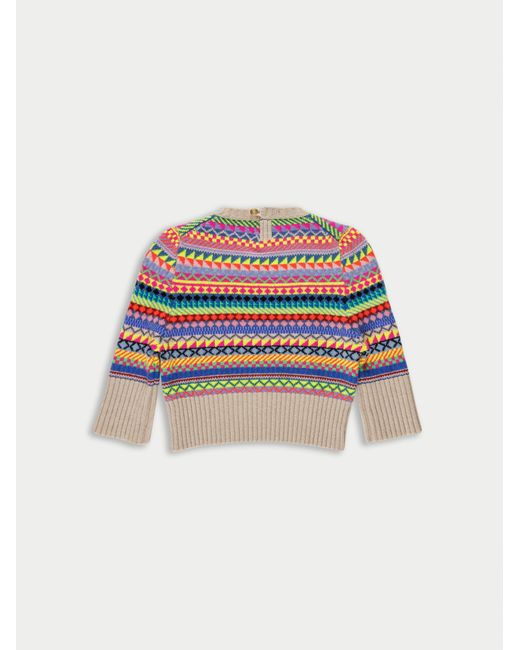 La Fetiche Multicolor Jenny Fairisle 3/4 Sleeve Sweater