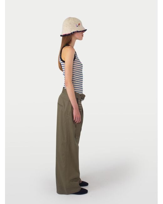 La Fetiche Green Gabrielle Pleated Pant