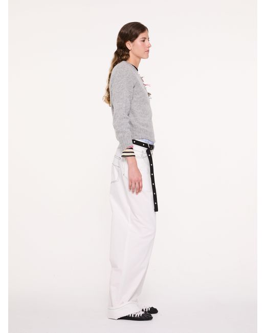 La Fetiche Gray Joy Crew Neck Shetland Sweater