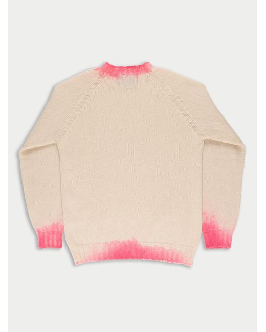 La Fetiche Pink Barney Hand Dye Oversized Menswear Sweater