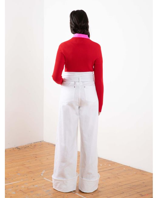 La Fetiche Red Albini Fitted Ribbed Sweater