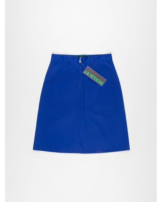 La Fetiche Blue Anna Cotton Utility Skirt