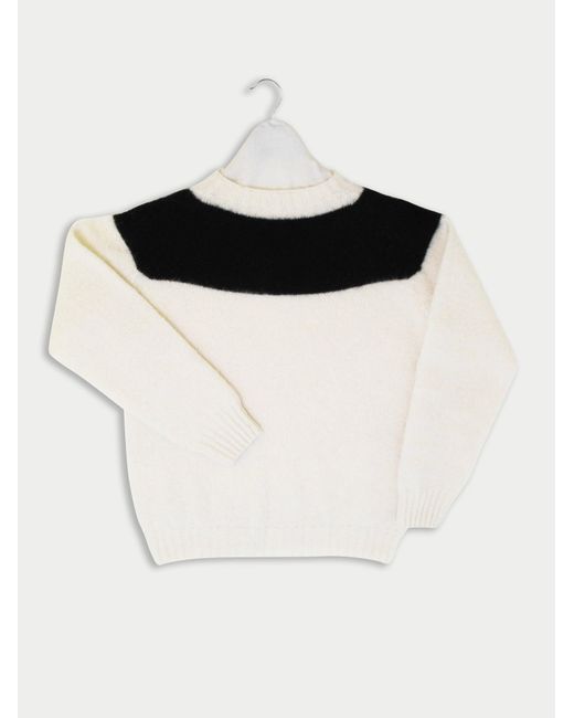 La Fetiche Black Penelope Traditional Seamfree Fairisle Sweater With Graphic Yoke Design