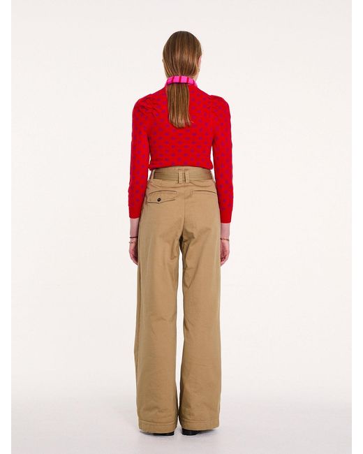 La Fetiche Red Hana Reversible V-Neck Sweater