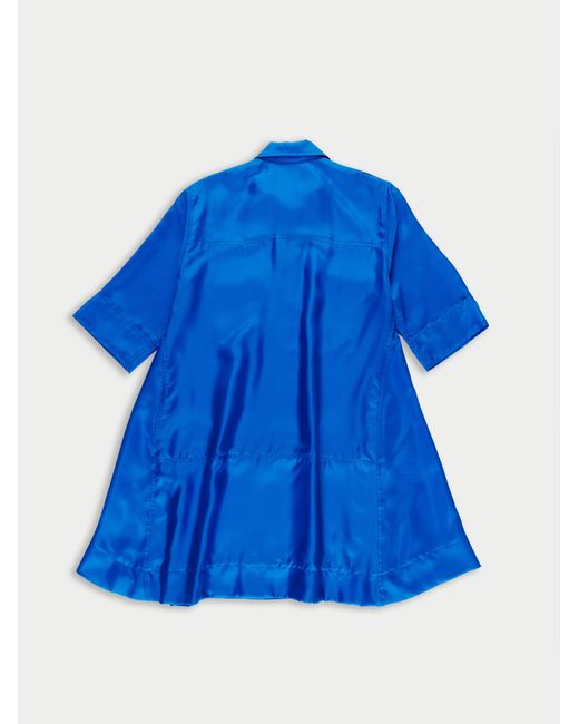 La Fetiche Blue Alicia Silk Utility Mini Dress