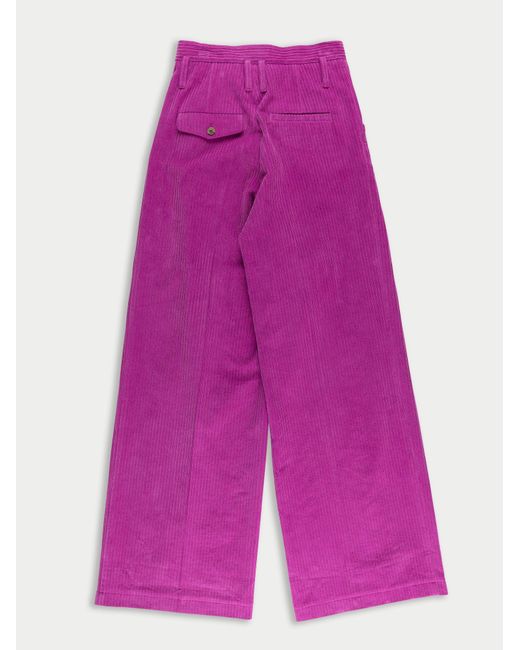 La Fetiche Purple Angie Highwaisted Wide Leg Pleated Trousers