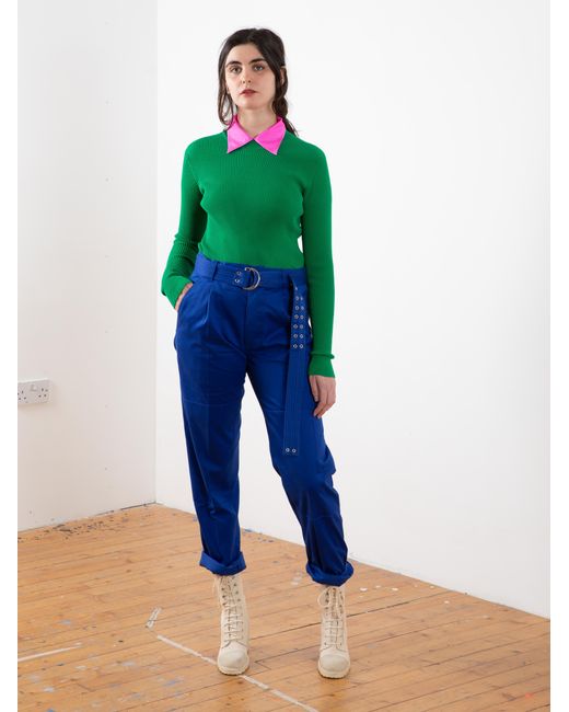 La Fetiche Green Albini Fitted Ribbed Sweater
