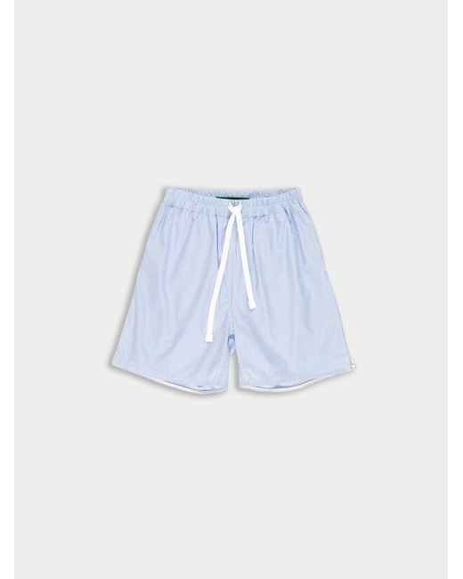 La Fetiche Blue Al Traditional Striped Cotton Elasticated Waist Short