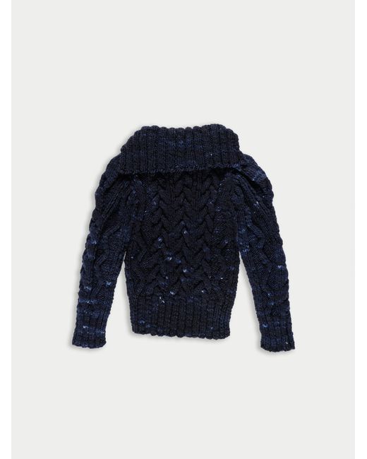 La Fetiche Blue Cara Hand-Knitted Chunky Sailor Jacket