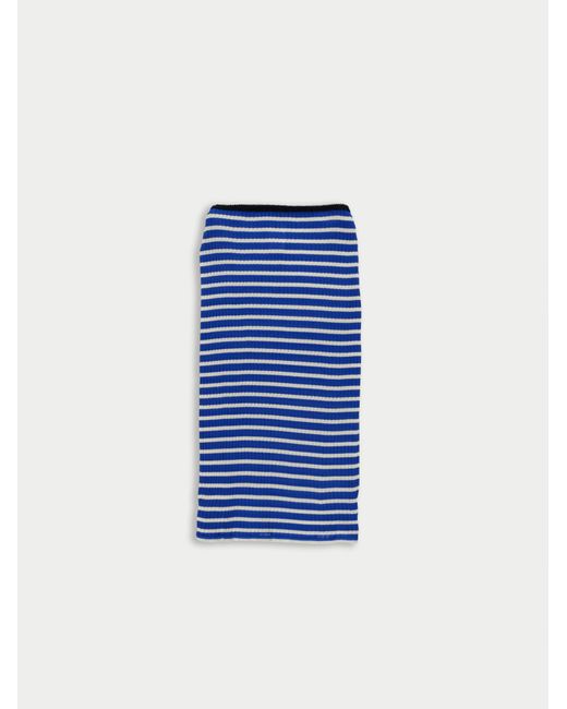 La Fetiche Blue Julie Ribbed Tube Skirt