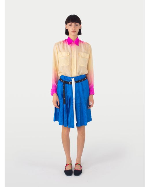 La Fetiche Blue Bernadette Pleated Skirt