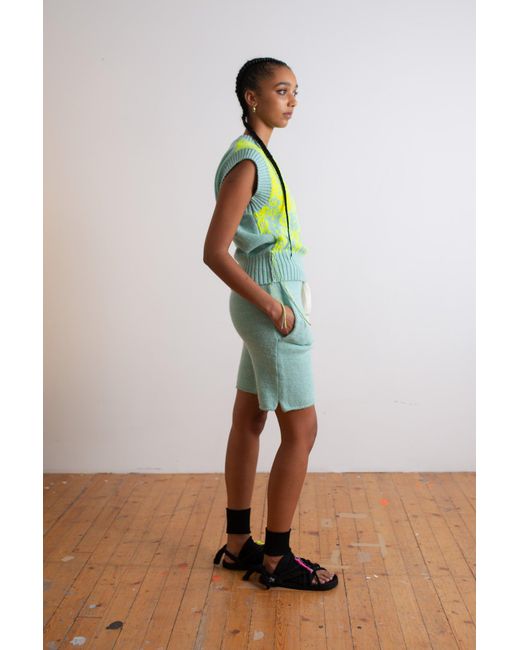 La Fetiche Blue Al Knit Knitted Shorts