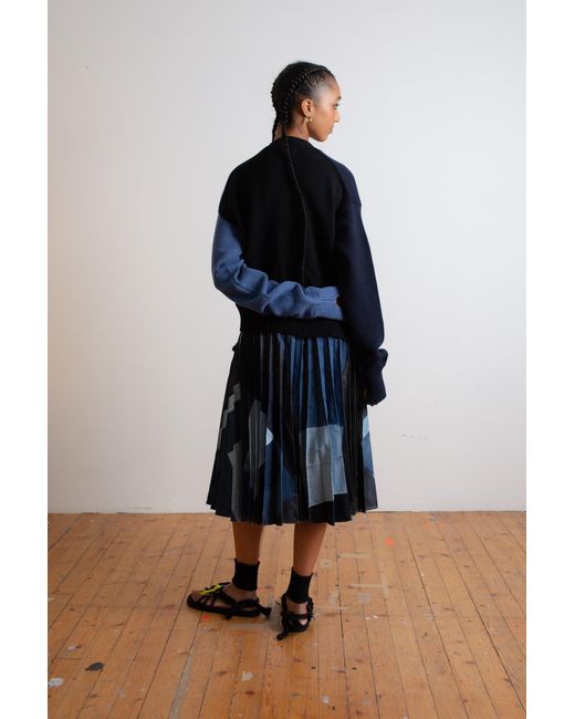 La Fetiche Blue Loulou Handframed Menswear Cardigan