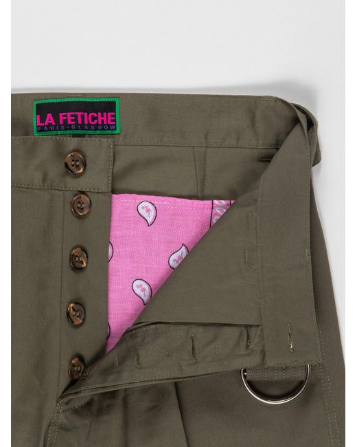 La Fetiche Green Emmanuelle Cotton Utility Trousers