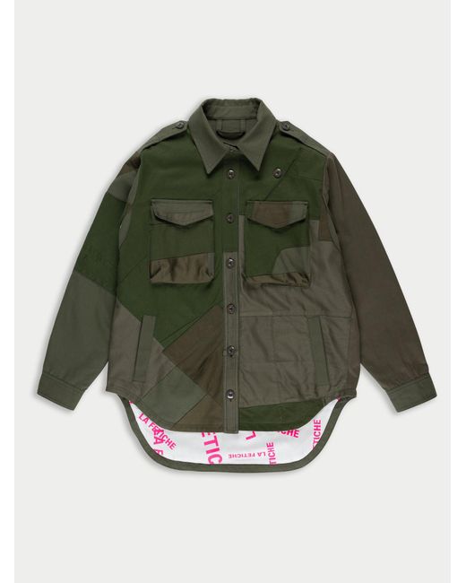 La Fetiche Green Claire Oversized Workwear Shirt Jacket