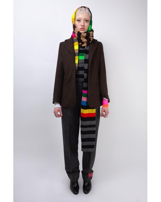 La Fetiche Brown Bianca Tweed Tailored Riding Jacket