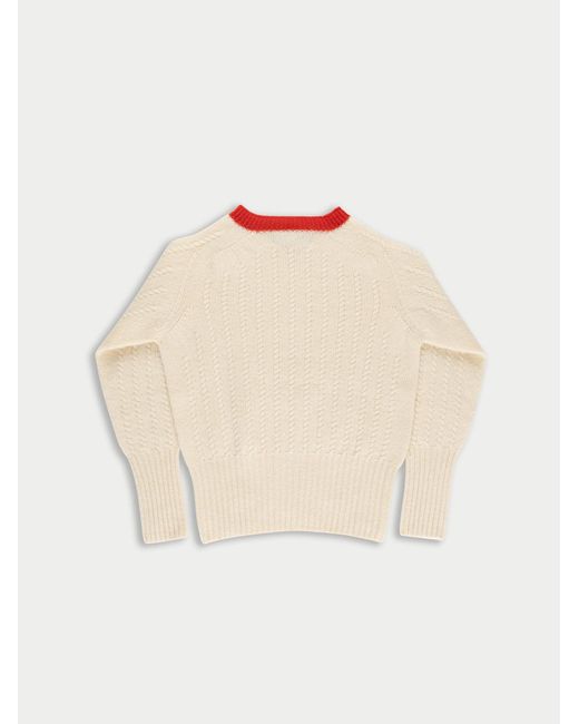La Fetiche Natural Pierre Cable Knit Shetland Sweater