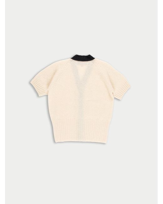 La Fetiche Natural Lux Contrast V-Neck Cardigan