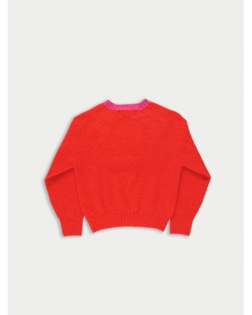 La Fetiche Red Fifi Crew Neck Shetland Sweater