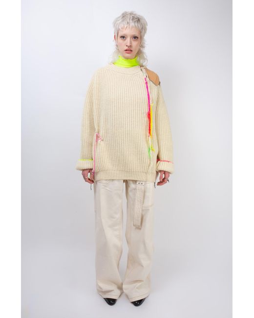 La Fetiche Natural Bunny Oversized Fishermans Rib Sweater