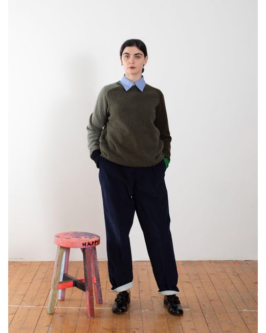 La Fetiche Green George Oversized Lambswool Sweater