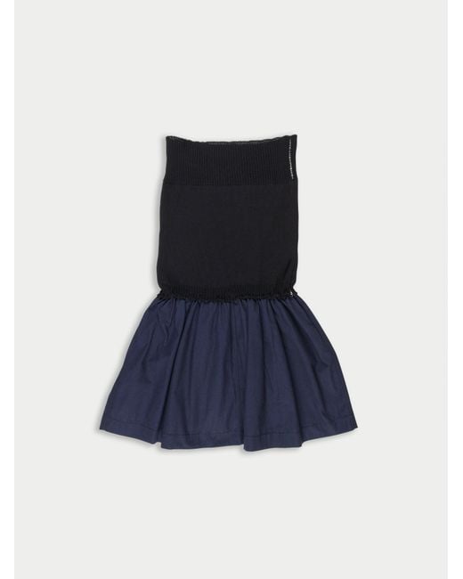 La Fetiche Blue Lettie Upcycled Bandeau Dress