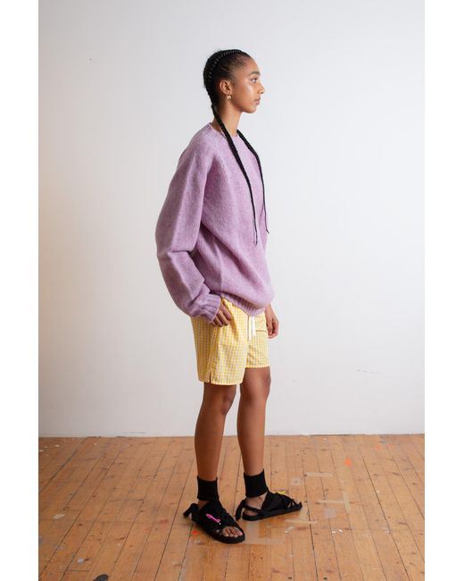La Fetiche Purple Barney Oversized Menswear Sweater