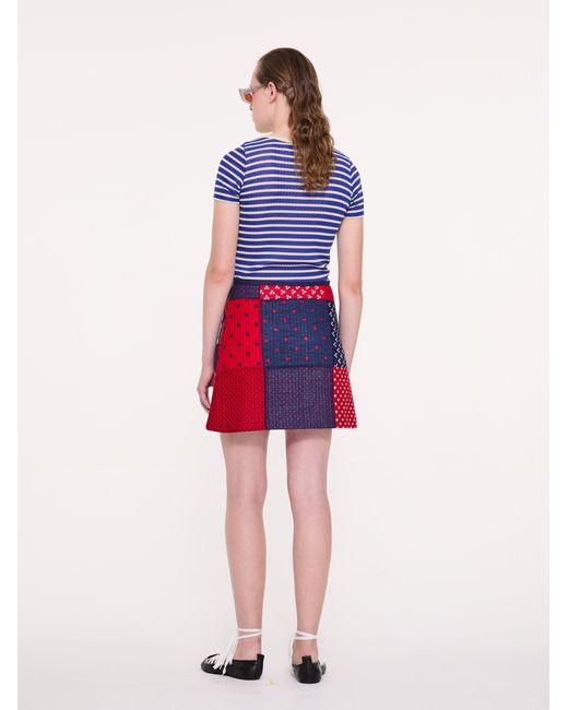 La Fetiche Blue Jaja Striped Short Sleeve Top