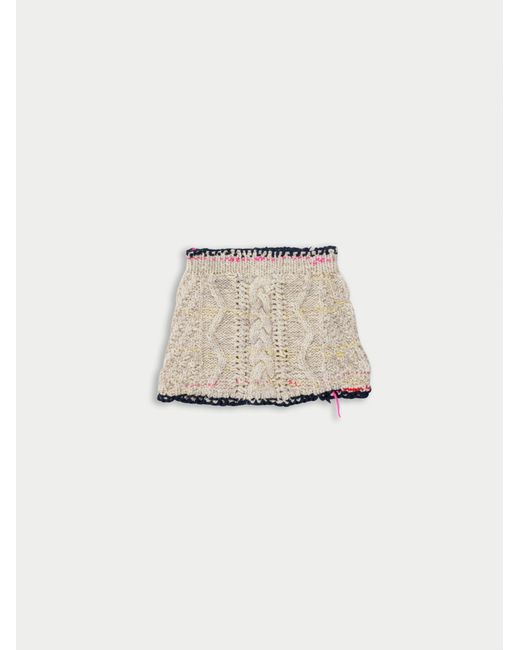 La Fetiche Natural Kat Hand Knit Mini Skirt