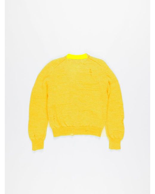 La Fetiche Yellow Beatrix V-Neck Cardigan