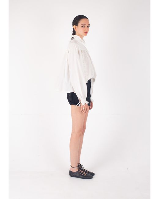 La Fetiche White Ginette Cotton Blouse