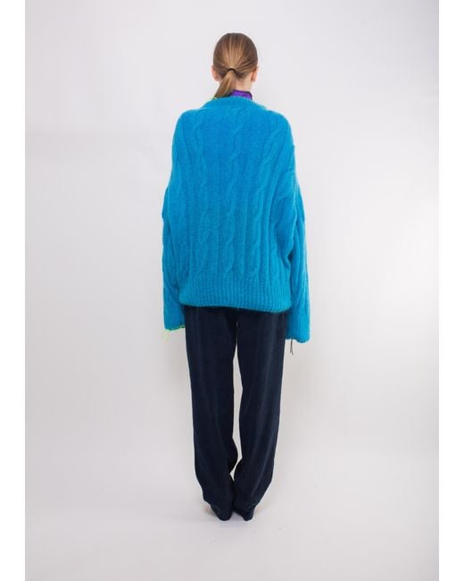 La Fetiche Blue Aurora Cable Sweater