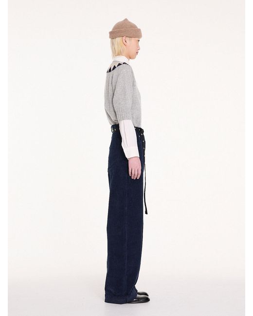 La Fetiche White Juergen Corduroy Boyfriend Jean