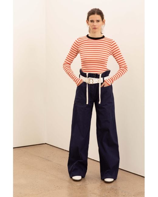 La Fetiche Red Jackie Raye Striped Top