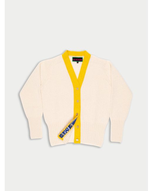 La Fetiche Multicolor Jordan Contrast V-Neck Cardigan