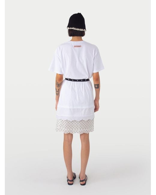 La Fetiche White Flora T-Shirt Dress