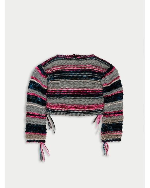 La Fetiche Multicolor Fleur Hand Knitted Cardigan